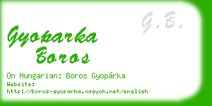 gyoparka boros business card